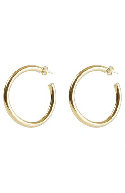 Shop Argento Vivo Sterling Silver Tube Hoop Earrings In Gold