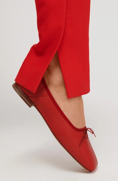 Mansur Gavriel Square Toe Ballerina Flat In Poppy