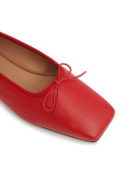 Mansur Gavriel Square Toe Ballerina Flat In Poppy