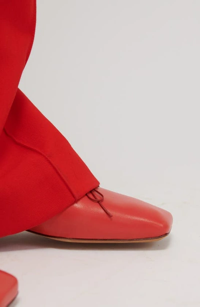 Mansur Gavriel Square Toe Ballerina Flat In Poppy