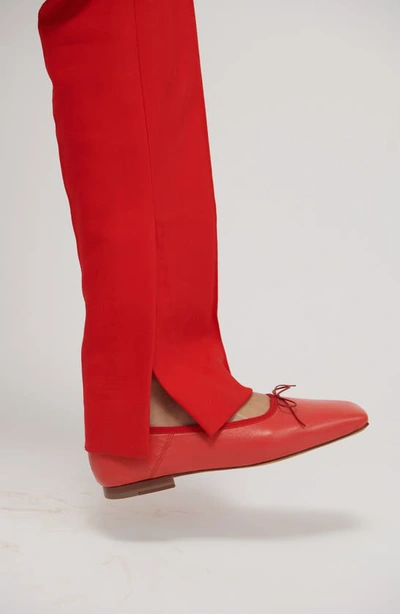 Mansur Gavriel Square Toe Ballerina Flat In Poppy