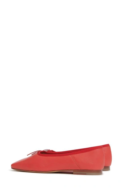 Mansur Gavriel Square Toe Ballerina Flat In Poppy