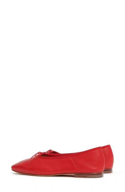 Mansur Gavriel Square Toe Ballerina Flat In Poppy