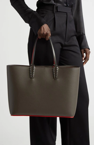 Shop Christian Louboutin Cabata Calfskin Leather Tote In I629 Rocket/ Rocket