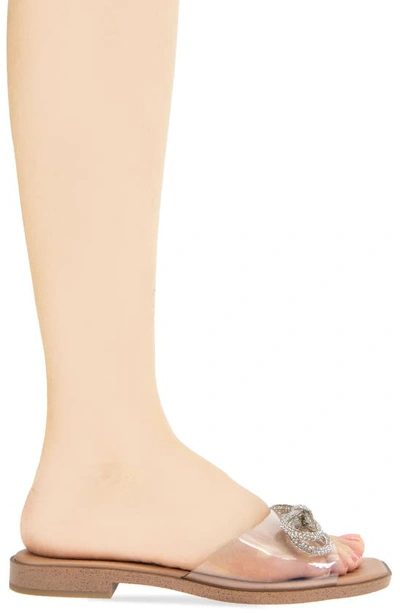 Shop Bcbgeneration Laffi Slide Sandal In Clear/ Tan