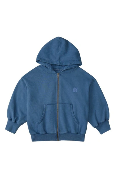 Shop The Sunday Collective Kids' Natural Dye Everyday Zip-up Hoodie In Indigo
