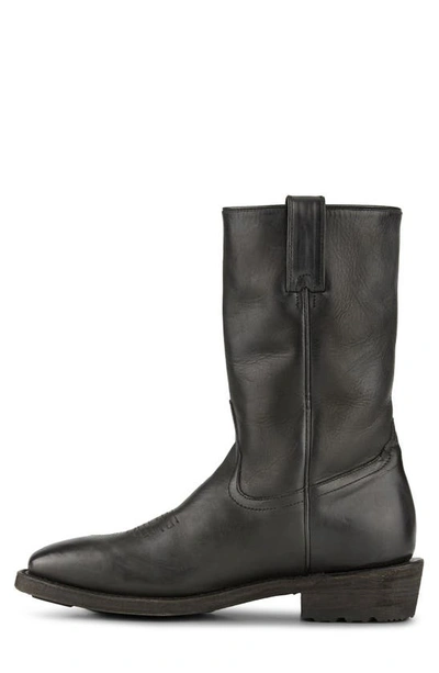 Shop Frye Nash Roper Boot In Black Renice Leather