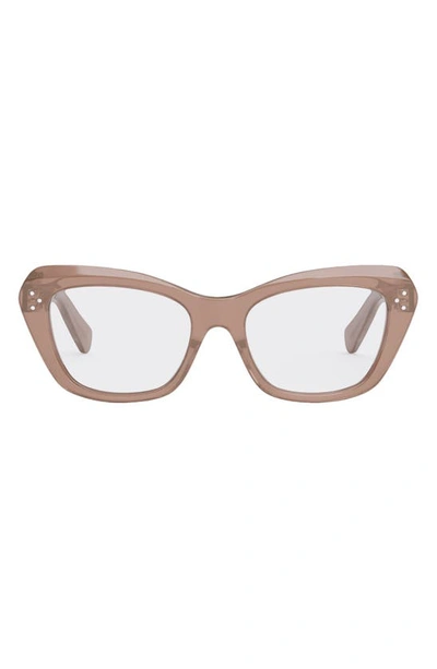 Shop Celine 52mm Cat Eye Reading Glasses In Pink