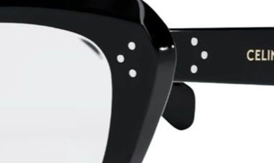 Shop Celine 52mm Cat Eye Reading Glasses In Shiny Black
