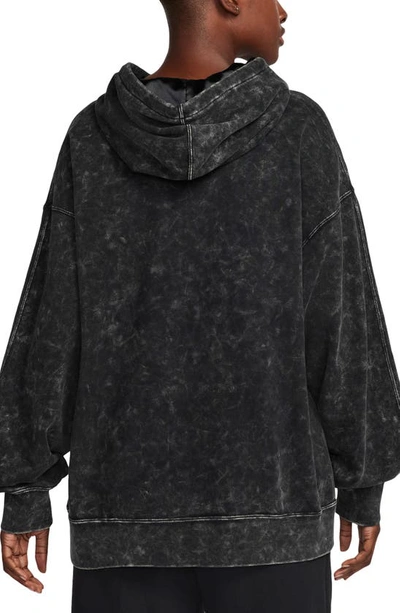 Shop Jordan Flight Fleece Washed Hoodie In Black