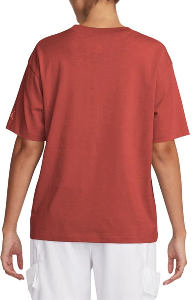 Shop Jordan Flight Heritage Graphic T-shirt In Dune Red/ Dusty Peach