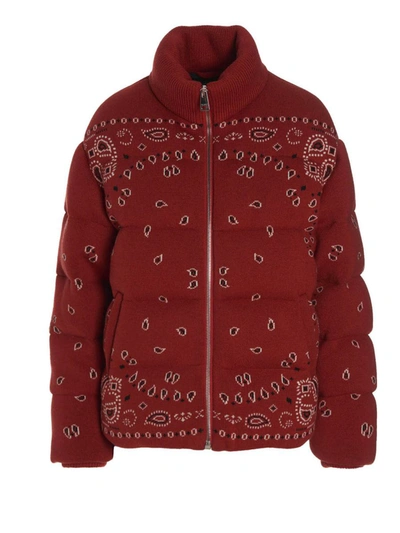 Shop Alanui 'bandana' Puffer Jacket In Red