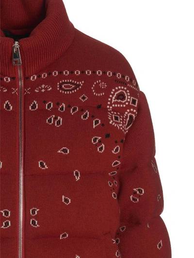 Shop Alanui 'bandana' Puffer Jacket In Red
