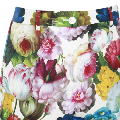 Shop Dolce & Gabbana Trousers In Fiore Notturno F.bco