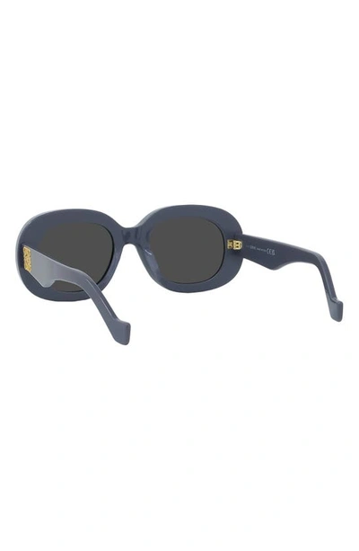 Shop Loewe Chunky Anagram 49mm Oval Sunglasses In Shiny Violet / Smoke