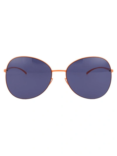 Shop Mykita Sunglasses In 443 E19 Apricot Indigo Solid