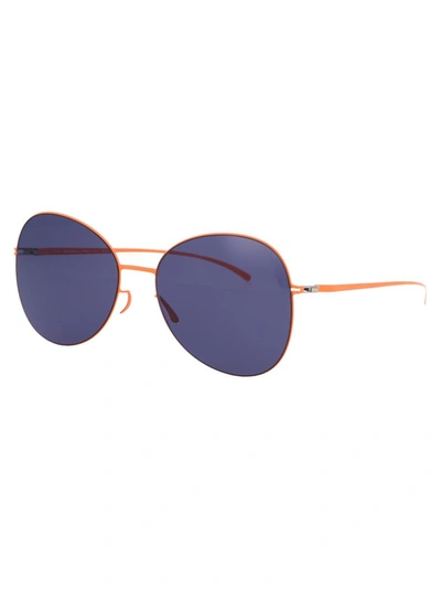 Shop Mykita Sunglasses In 443 E19 Apricot Indigo Solid