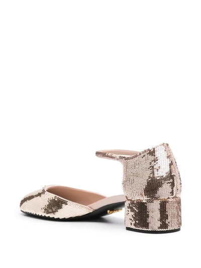 Shop Prada 35mm Sequined Pumps In Cammeo