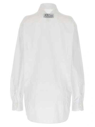 Shop Raf Simons Mesh Insert Shirt In White