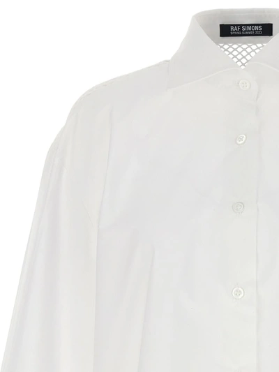 Shop Raf Simons Mesh Insert Shirt In White