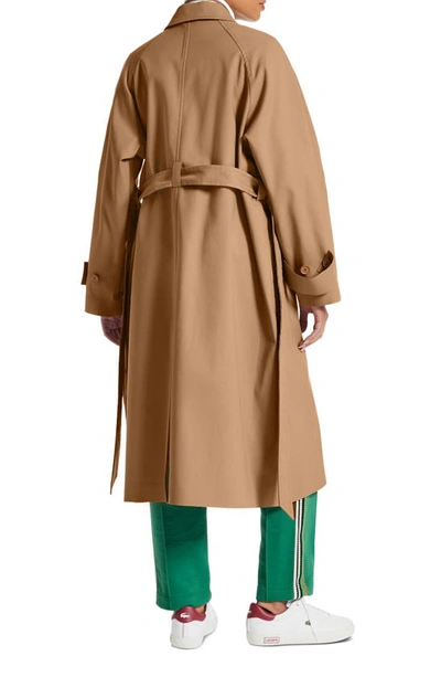 Shop Lacoste Belted Trench Coat In Six Cookie