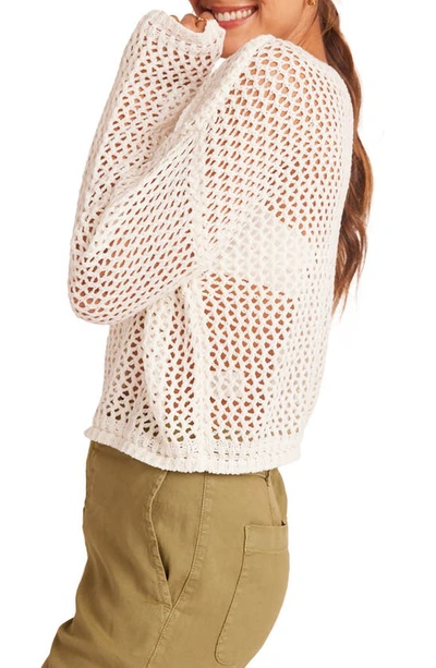 Bella Dahl Open Stitch Drop Shoulder Sweater In Off White