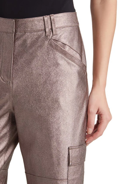 Shop Kobi Halperin Metallic Faux Leather Cargo Pants