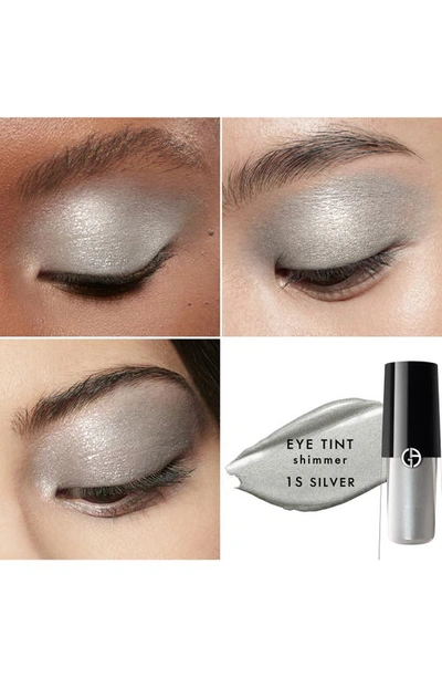 Shop Armani Beauty Eye Tint Liquid Eyeshadow In 1s Silver Platinum Silver