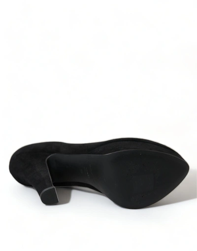 Shop Dolce & Gabbana Black Suede Leather Platform Heel Pumps Women's Shoes