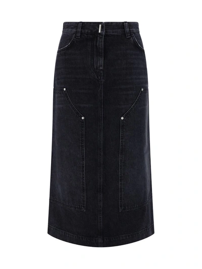 Shop Givenchy Skirts In Faded Black