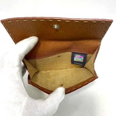 Shop Fendi Selleria Brown Leather Wallet  ()