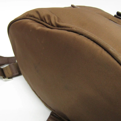 Shop Prada Brown Synthetic Backpack Bag ()