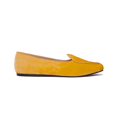 Shop Charles Philip Yellow Leather Di Calfskin Flat Shoe