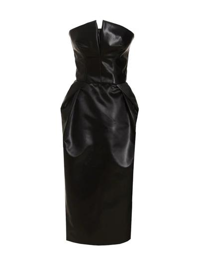 Shop Maison Margiela Silky Satin Dress In Black