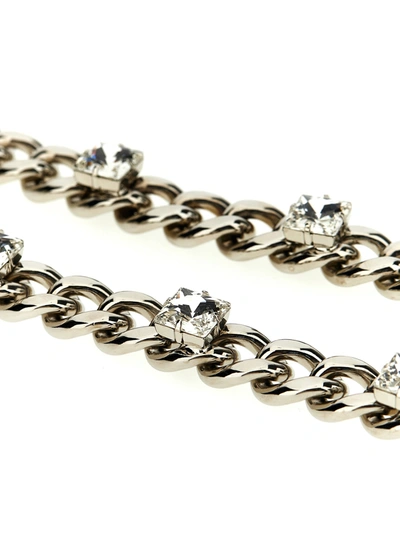 Shop Alessandra Rich Chain Belt With Rhinestones Belts Silver