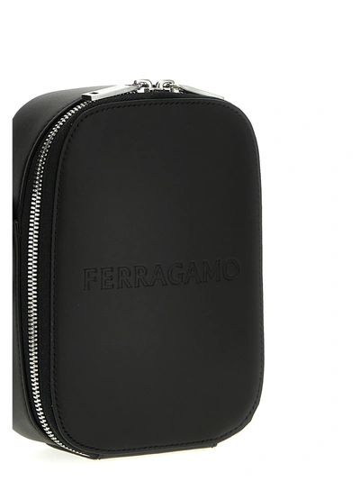 Shop Ferragamo Compact Shoulder Strap Crossbody Bags Black