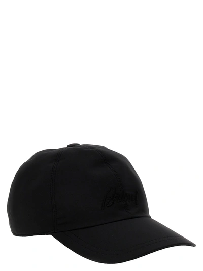 Shop Brioni Logo Cap Hats Blue