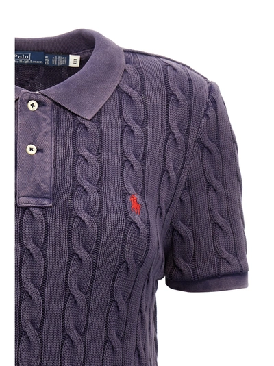 Shop Polo Ralph Lauren Logo Embroidery Braided  Shirt Polo Blue
