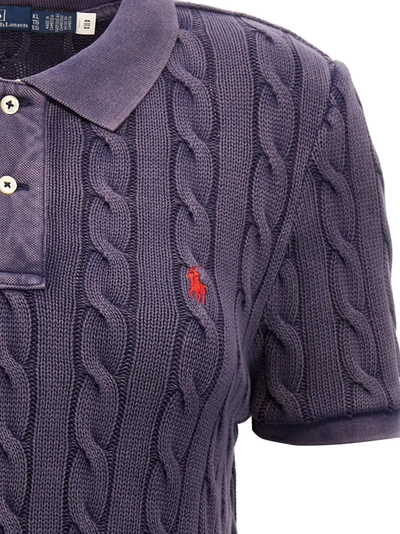 Shop Polo Ralph Lauren Logo Embroidery Braided  Shirt Polo Blue