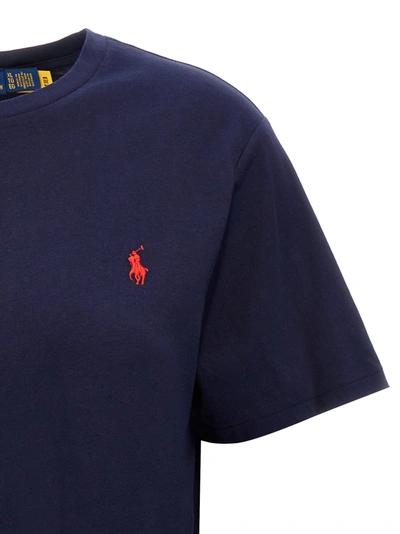 Shop Polo Ralph Lauren Logo Embroidery T-shirt Blue