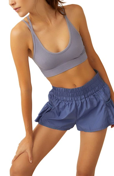 Shop Fp Movement Free Throw Strappy Sports Bra In Steel Blue