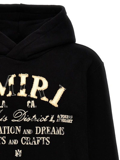 Shop Amiri 'distressed Arts District' Hoodie In Black