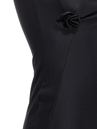 Shop Coperni 'asymmetric Flower' Long Dress In Black