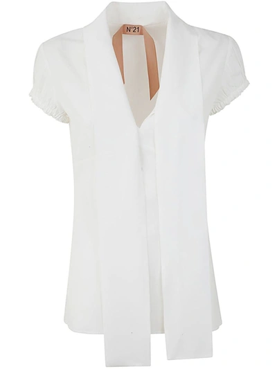 Shop N°21 Short Sleeve Shirt With Scarf Clothing In White