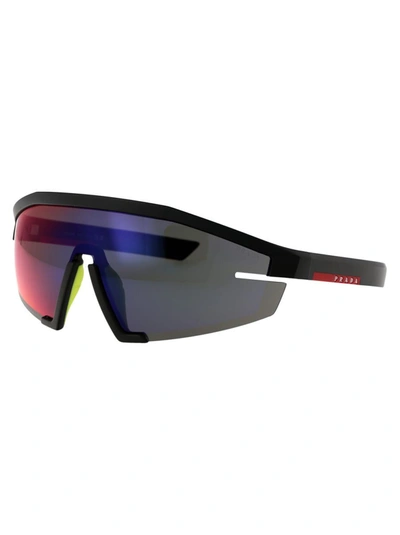 Prada Eyewear Shield Frame Sunglasses In 1bo10a Matte Black