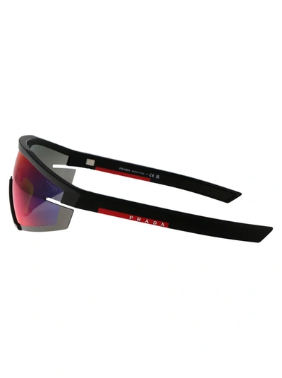 Prada Eyewear Shield Frame Sunglasses In 1bo10a Matte Black