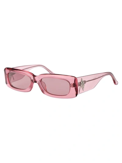 Shop Attico The  Sunglasses In Powderpink/silver/pink