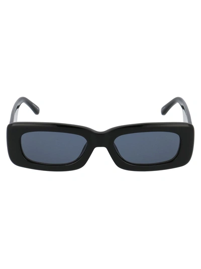 Attico Rectangle-frame Sunglasses In Black/yellowgold/grey