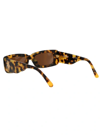 Shop Attico The  Sunglasses In T-shell/yellowgold/brown