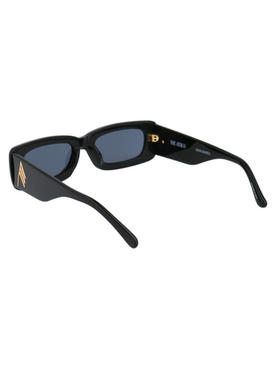 Attico Rectangle-frame Sunglasses In Black/yellowgold/grey